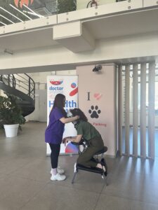 TP employee enjoys Chair massages during health week in Peiraeus